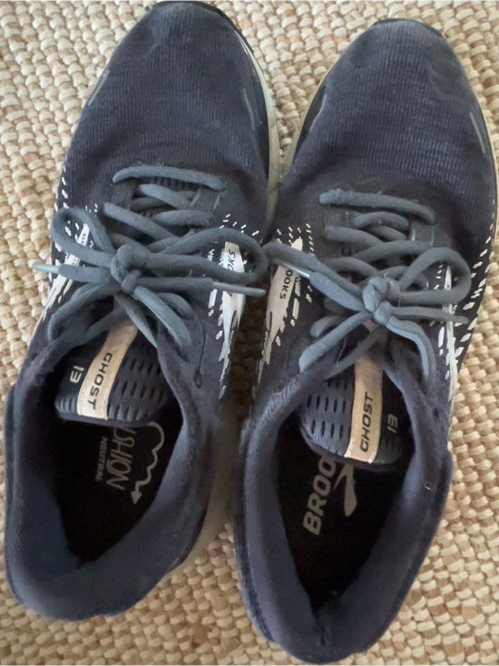 Brooks Ghost 13 Women's Running Shoes - Navy/White Patterned - Size 8.5 B *AS IS